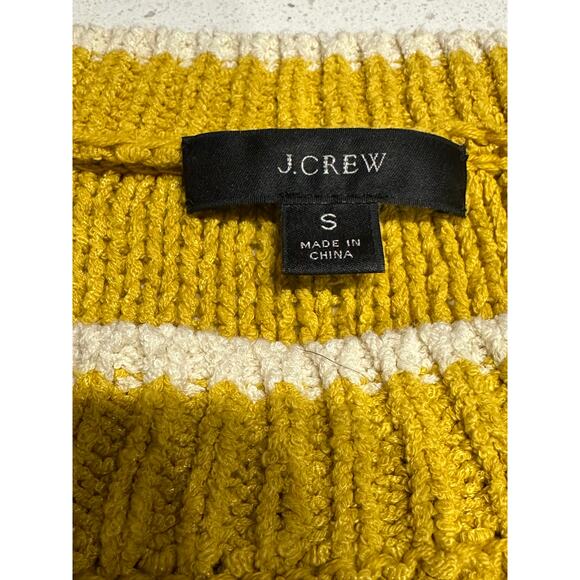 J Crew Women’s Sweater Pullover Mustard Yellow Tipped Beach Long sleeve Knit Med - Picture 2 of 9
